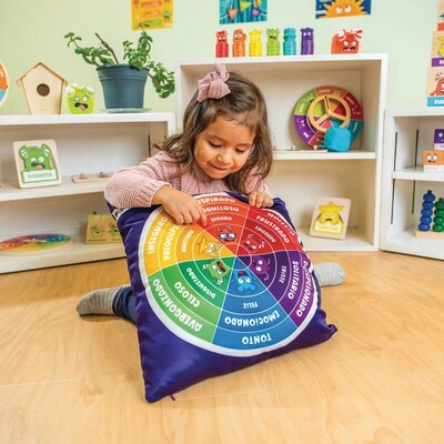 Open the Joy Social Emotional Learning Bundle Weighted Pillow with Emotion Wheel, Multicolored (LR4673)