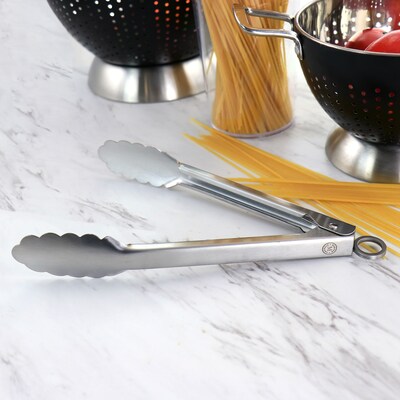 Martha Stewart Easy-Lock Tongs, Silver (935117593M)