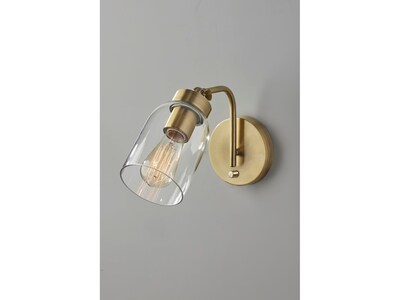 Adesso Bristol 1-Light Incandescent Bulb Armed Sconce, Antique Brass (4286-21)