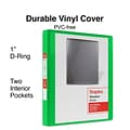 Staples® Standard 1 3 Ring View Binder with D-Rings, Green (58652)