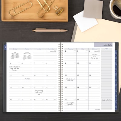 2026-2027 AT-A-GLANCE DayMinder 8.5" x 11" Academic Monthly Planner, Plastic Cover, Charcoal (AYC470-45-27)