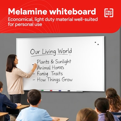 TRU RED™ Melamine Dry Erase Board, Gray Frame, 8' x 4' (TR59351)