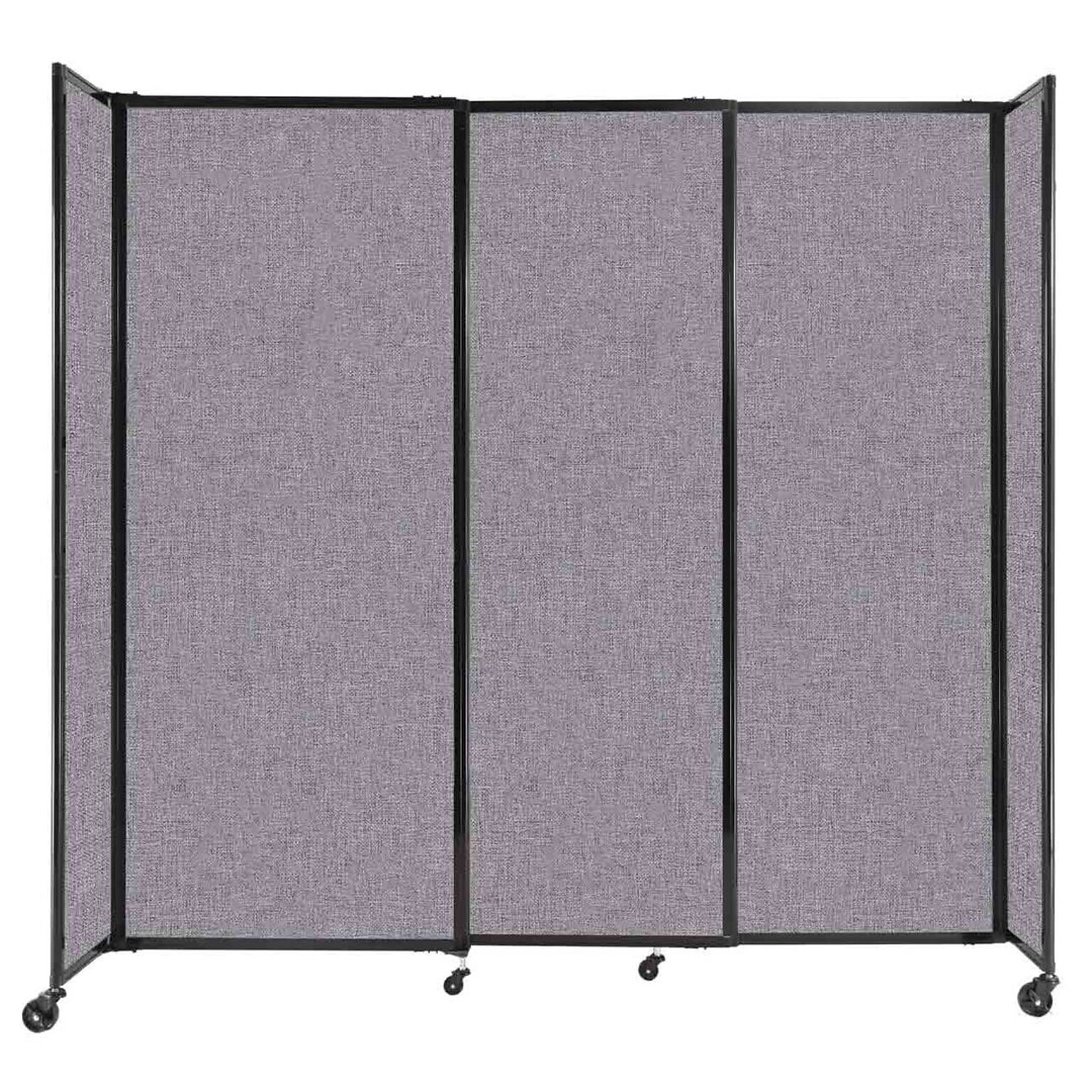 Versare ShieldWall Folding Mobile Room Divider, 82H x 86W, Cloud Gray Fabric (DS1911008-1)