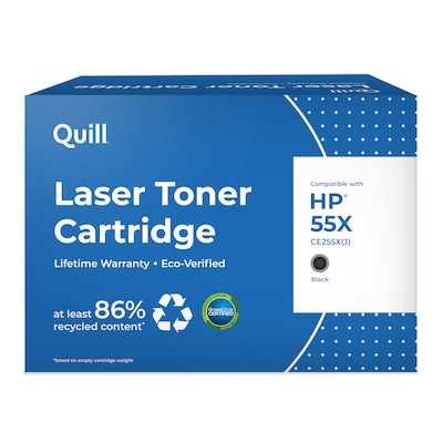 Quill Brand Remanufactured HP 55X (CE255X) Black Extra High Yield Laser Toner Cartridge (100% Satisfaction Guaranteed)