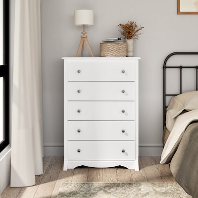 Prepac 44.75" Monterey 5 Drawer Chest, White (WDC-3345-K)