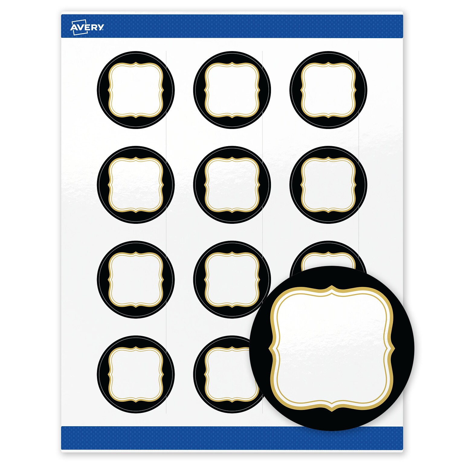 Avery Round Laser/Inkjet Multipurpose Labels, 2, White, 120/Pack (19479370884)