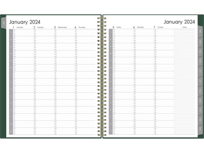 2024 Blue Sky Enterprise 8.5 x 11 Weekly & Monthly Appointment Book, Deep Forest Green (147383)