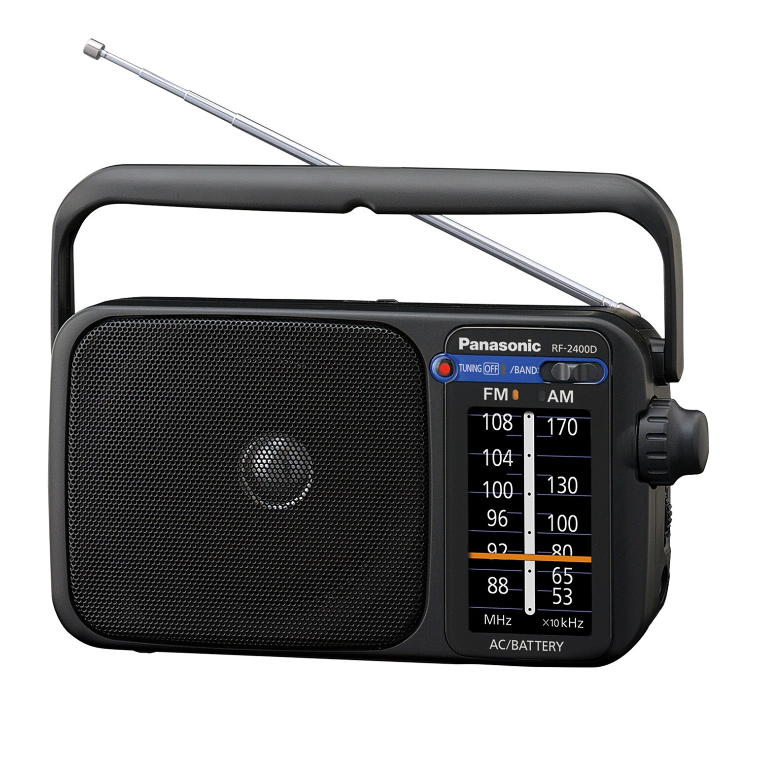 Panasonic Portable AM/FM Radio, Black (RF-2400-K)