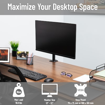 Mind Reader Adjustable Desk Mount for 13- 32 Monitors, Black (XARMON-BLK)