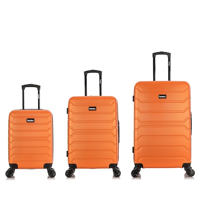 InUSA Trend Plastic 3-Piece Luggage Set, Orange (IUTRESML-ORA)