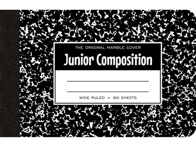 Roaring Spring Paper Products Junior Composition Notebooks, 4.88 x 7.5, Wide Ruled, 60 Sheets, Bla