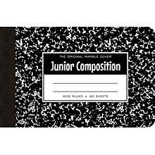 Roaring Spring Paper Products Junior Composition Notebooks, 4.88 x 7.5, Wide Ruled, 60 Sheets, Bla