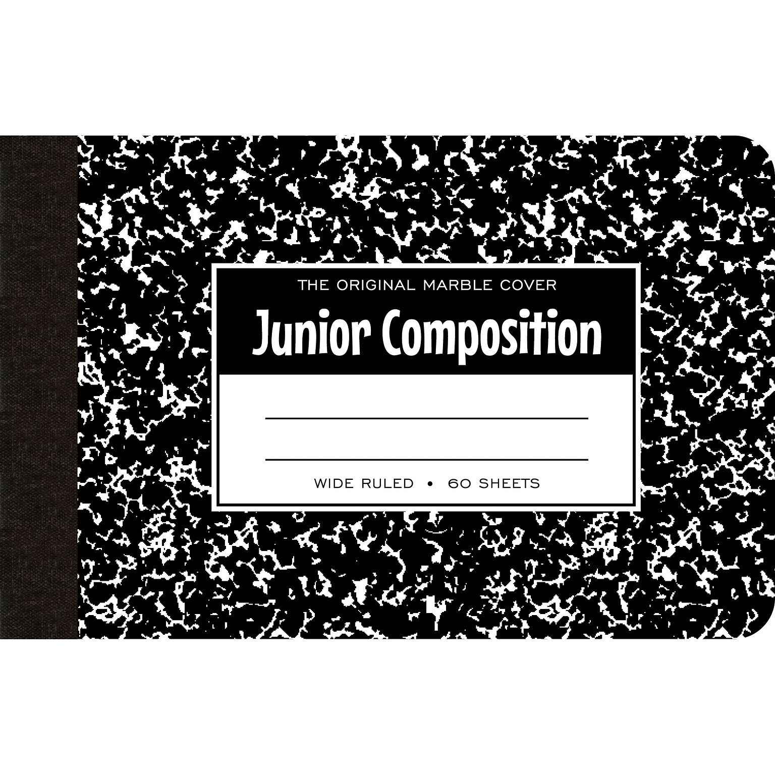Roaring Spring Paper Products Junior Composition Notebooks, 4.88 x 7.5, Wide Ruled, 60 Sheets, Black, 48/Pack (77122CS)
