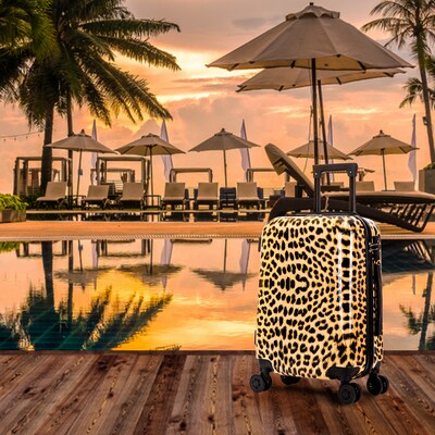 InUSA Prints 22.88" Hardside Suitcase, 4-Wheeled Spinner, TSA Checkpoint Friendly, Cheetah Animal Print (IUAPC00S-CHE)