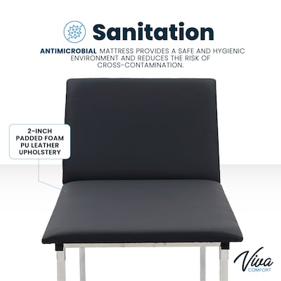 Viva Comfort Adjustable Exam Table, 440 lbs. Capacity, Black (ADI996-01-BLK-MK)