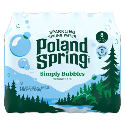 Poland Spring Simply Bubbles Sparkling Purified Water, 16.9 oz., 24/Carton (12349574)