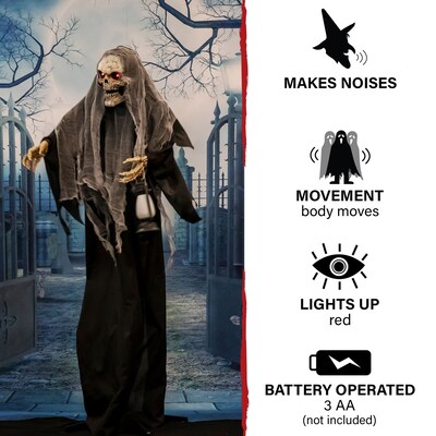 Haunted Hill Farm Life-Size Animatronic Skeleton Reaper (HHRPR-24FLSA)