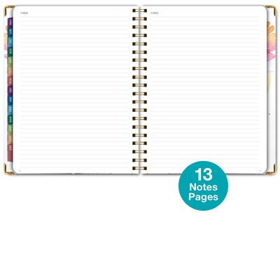 2026-2027 Excello Brands 8.5" x 11" Academic Weekly & Monthly Planner, Paperboard Cover, Rainbow Floral (FSHN-AY26-8511-53)