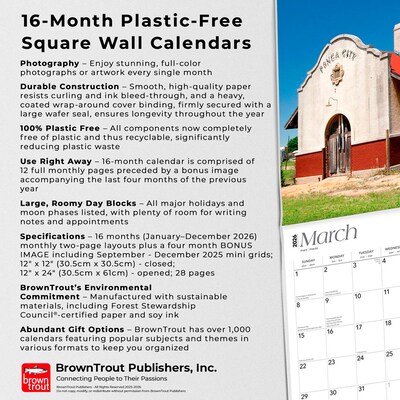 2026 BrownTrout Sooner State Oklahoma Places 12" x 12" Monthly Wall Calendar (9798330705641)