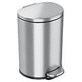 iTouchless SoftStep Semi-Round Stainless Steel Step Trash Can with Hinged Lid, 2.91 Gallon (IP03DSS)