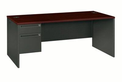 HON 38000 Series Single Left Pedestal Desk, Mahogany (HON38294LNS)