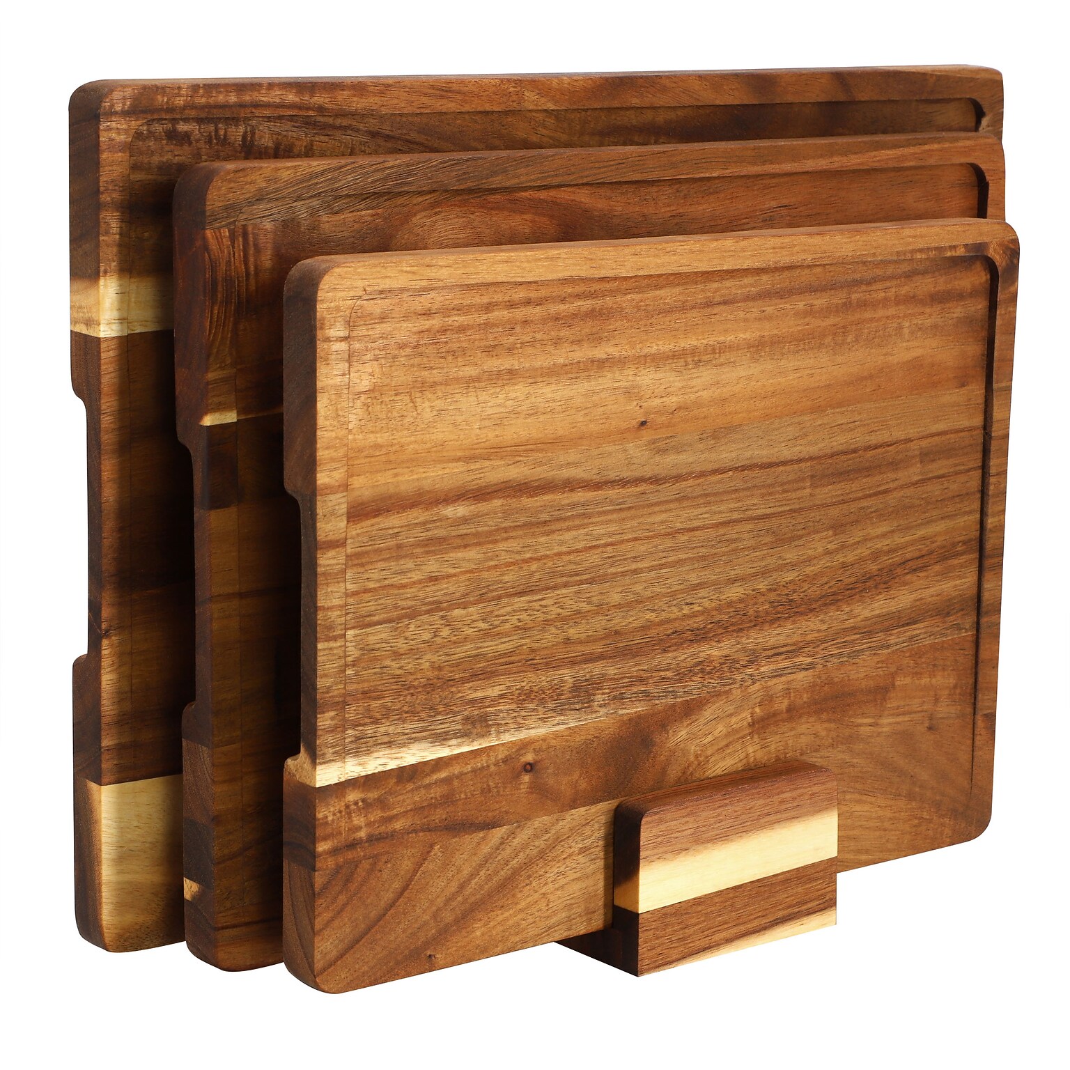 MegaChef Acacia Wood Cutting Board Set with Base (935122171M)