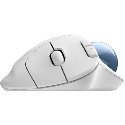 Logitech Ergo M575S Wireless Ergonomic Trackball Mouse, Off-White/Blue (910-007028)