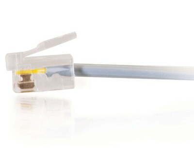 C2G 14' RJ11 Modular Telephone Cable, Male to Male, Silver (09590)