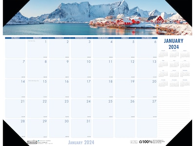 2024 House of Doolittle Coastlines 18.5 x 13 Monthly Desk Pad Calendar (1786-24)