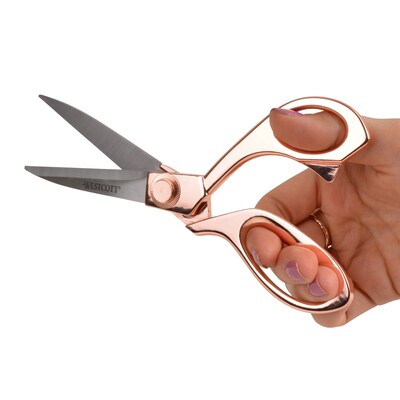 Westcott® Vintage 8" Stainless Steel Heavy Duty Scissors, Pointed Tip, Rose Gold Finish (16968)