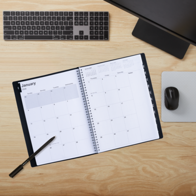 2026 Staples 8" x 11" Weekly & Monthly Appointment Book, Black (ST21494-26)