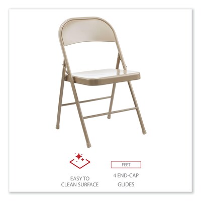 Alera® Metal Office Folding Chair, Tan, 4/Carton (ALECA945)