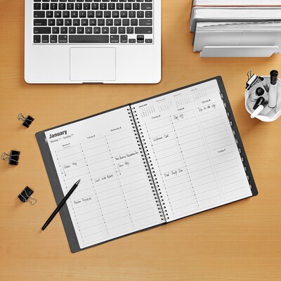 2024 Quill Brand® 8" x 11 14-Month Monthly/Weekly Planner, 8x11, Black (5216224QCC)