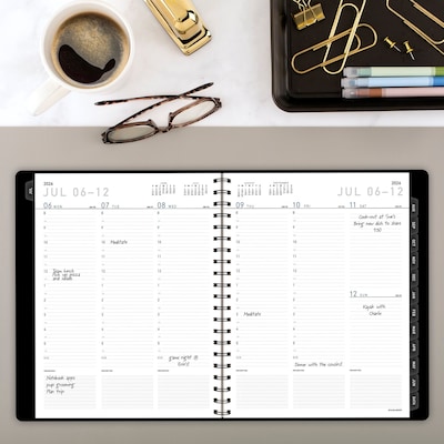 2026-2027 AT-A-GLANCE Contemporary 8.25" x 11" Academic Weekly & Monthly Planner, Faux Leather Cover, Black (70-957X-05-27)