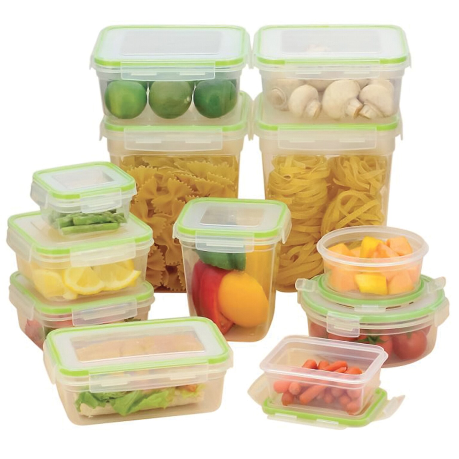 EuroHome 22-Piece Plastic Click-and-Lock Storage Container Set, Clear (CL468)