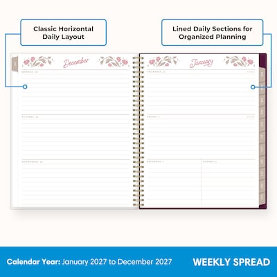 2027 Blue Sky 8.5" x 11" Weekly & Monthly Planner, Red (160256)