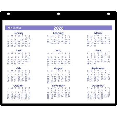2026 AT-A-GLANCE 11" x 8" Monthly Wet-Erase Desk or Wall Calendar with Jacket (SK8-00-26)