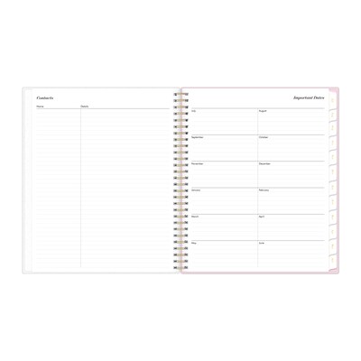 2026-2027 Blue Sky 8" x 10" Academic Year Monthly Planner, Plastic Cover, Wavy Pink (159102)