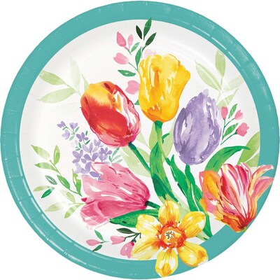 Creative Converting Beautiful Blooms Tableware Kit, Serves 8 (DTC9200E2A)