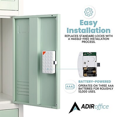 AdirOffice 72"H 3-Tier Blue Storage Locker (ADI629-203-BLU-DL)