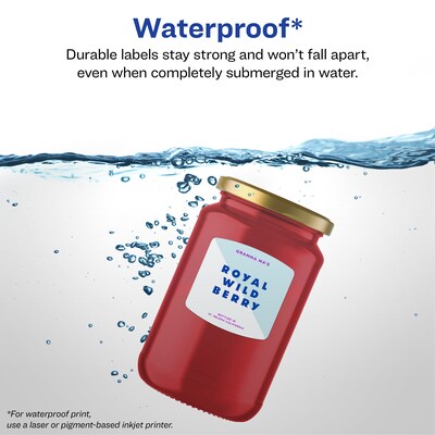 Avery Laser/Inkjet Square Waterproof Multipurpose Labels, 2.1875  x 2, White, 600/Box (94124)