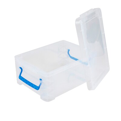 Advantus Super Stacker Snap Lid Storage Box, Clear/Blue (39811)