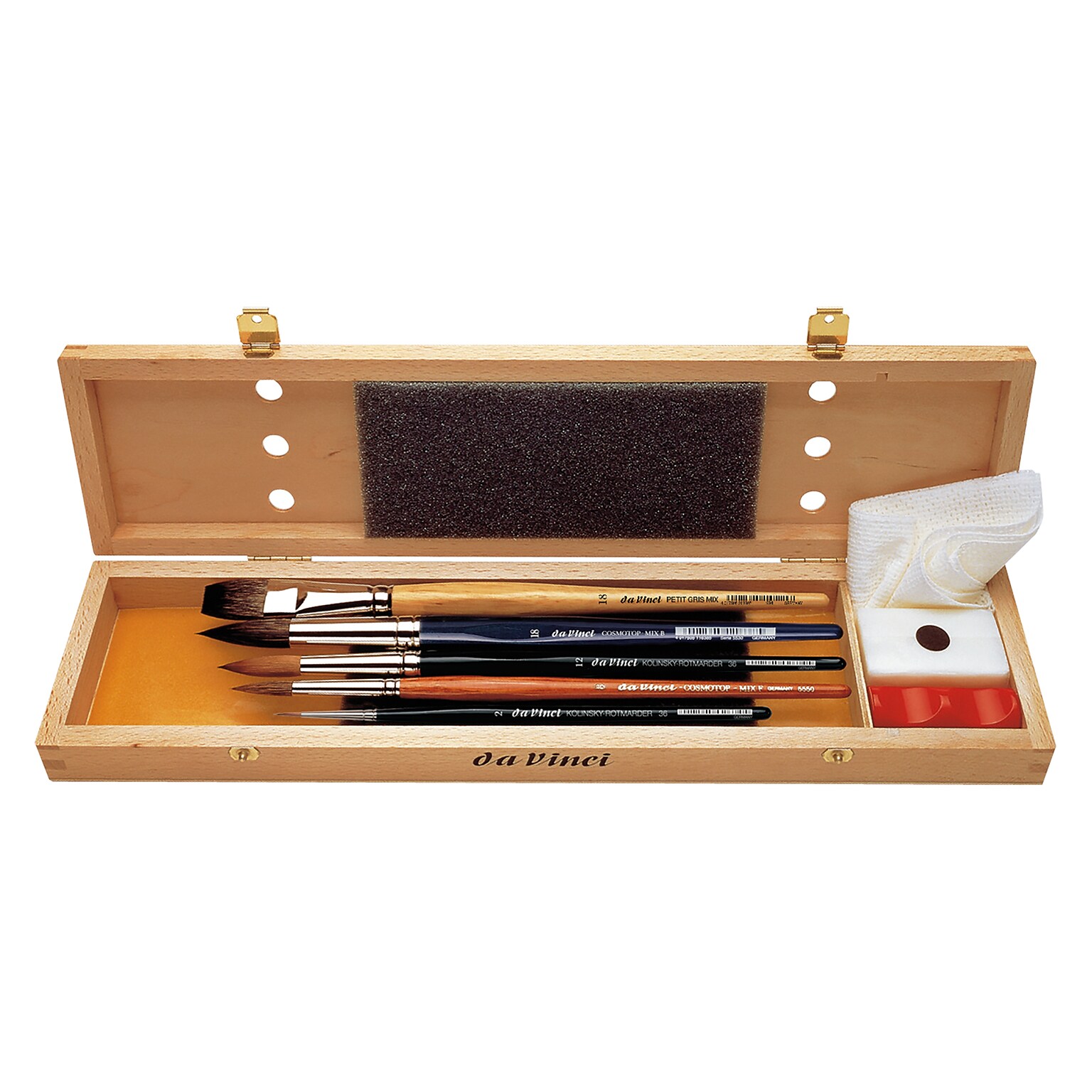 da Vinci Watercolor Synthetic Bristle, Squirrel Brushes, 5/Pack (DVXVA52400)