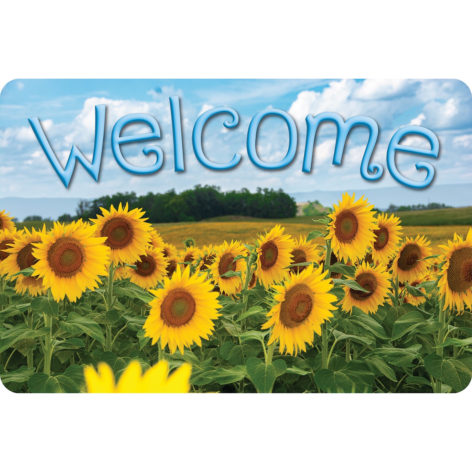 Ashley Productions The Original Fun Mat, Welcome Mat, 15.5 x 23.5, Sunflowers Welcome (ASH91531)