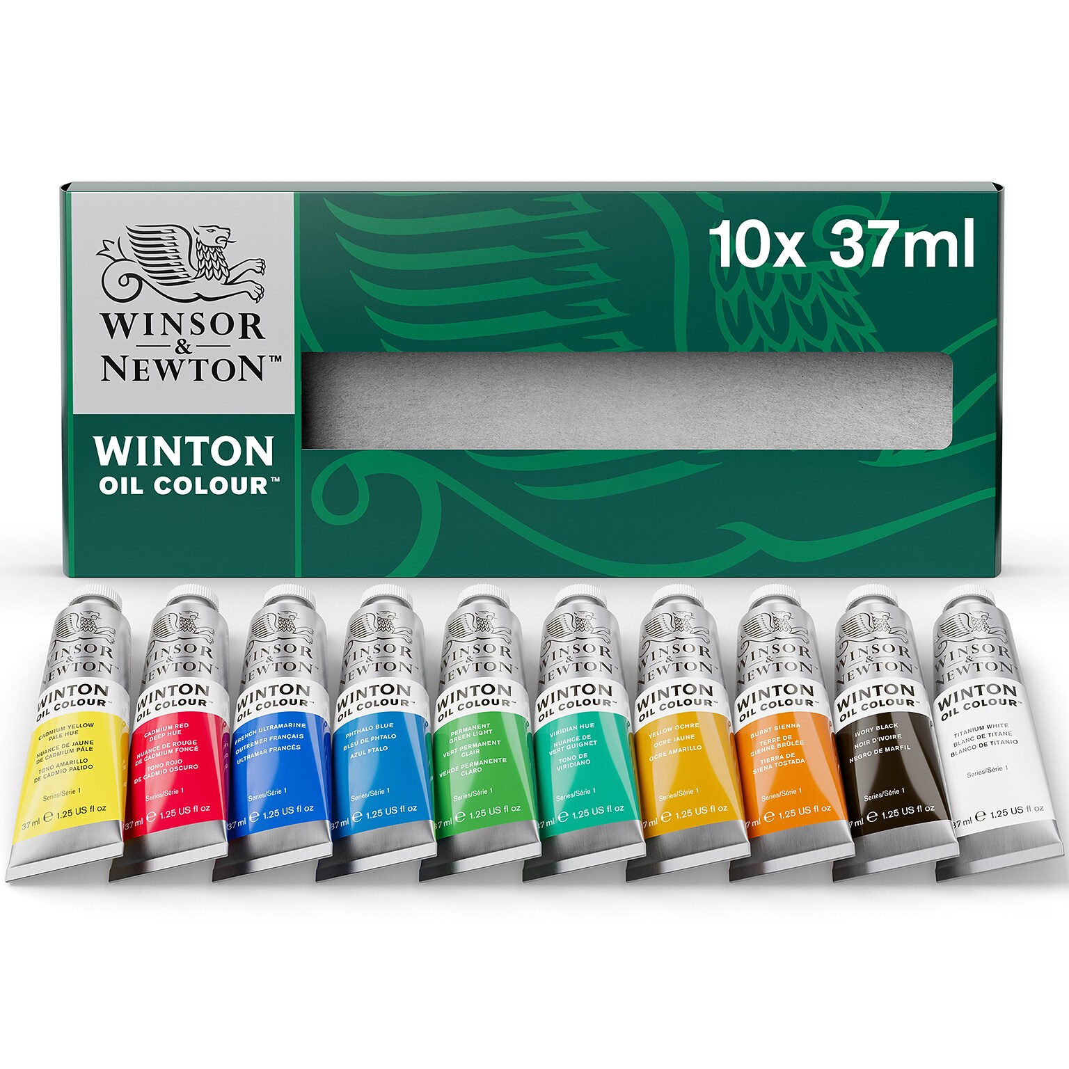 Winsor and Newton Winton Oil Color Paint Tube Set, Assorted Colors, 37 mL, 10/Set (WNX1490619)
