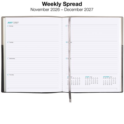 2027 Excello Brands 8" x 10" Weekly & Monthly Standard Planner, Paperboard Cover, Gray/Black (PKT-CY27-810-GY)