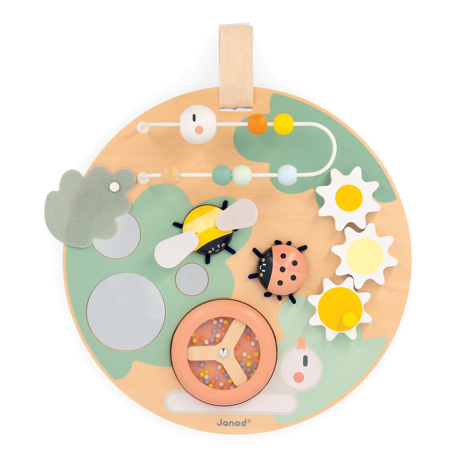 Janod Sweet Cocoon Multi-Activity Busy Board, Multicolored (J04057)