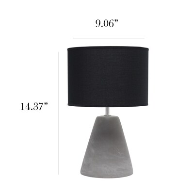 Simple Designs Pinnacle Concrete Table Lamp, Black (LT2059-BLK)