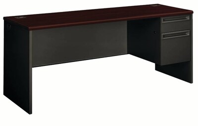 HON 38000 Series Single Right Pedestal Credenza, Mahogany/Charcoal (HON38856RNS)