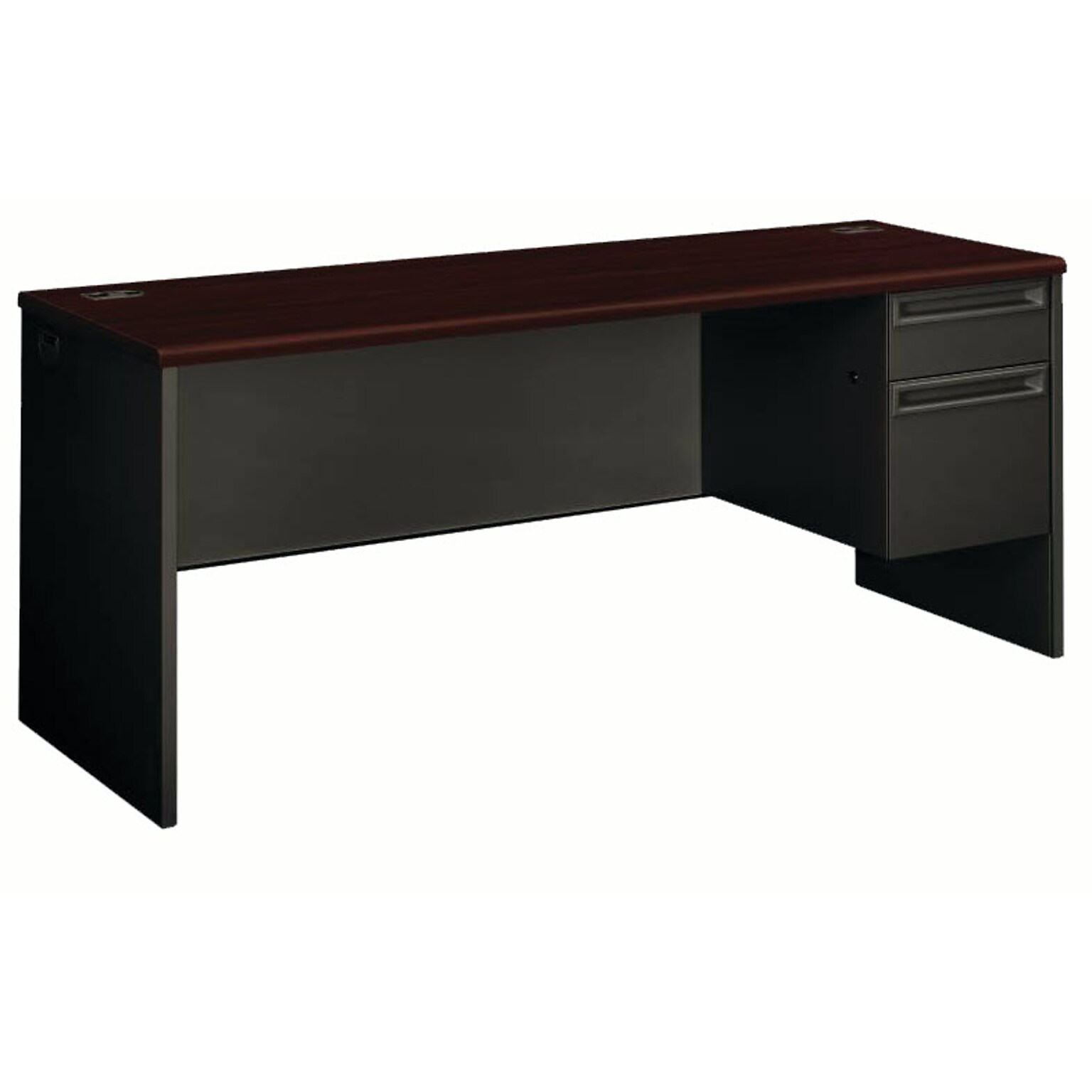 HON 38000 Series Single Right Pedestal Credenza, Mahogany/Charcoal (HON38856RNS)